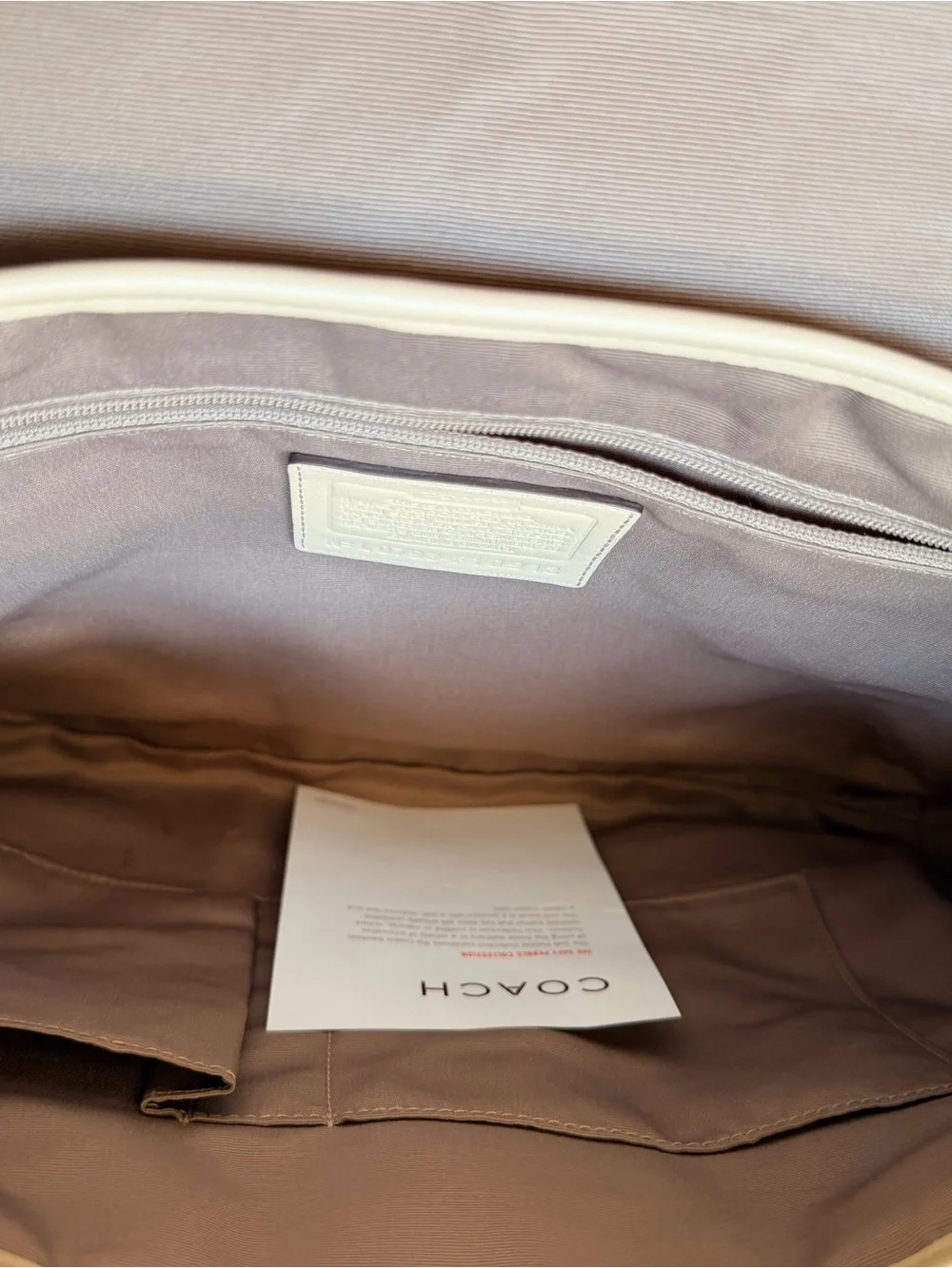 Coach Soho Hampton buckle flap bag in cream pebbled leather y2k